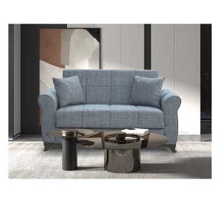 LENA 2-SEATER SOFA - BED with STORAGE 150x80xH75cm / GREY FABRIC