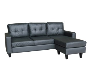LIANA-S CORNER SOFA 185x126x84cm / BLACK PVC