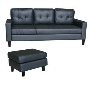 LIANA-S ΚΑΝΑΠΕΣ ΓΩΝΙΑ 185x126x84cm / BLACK PVC 2