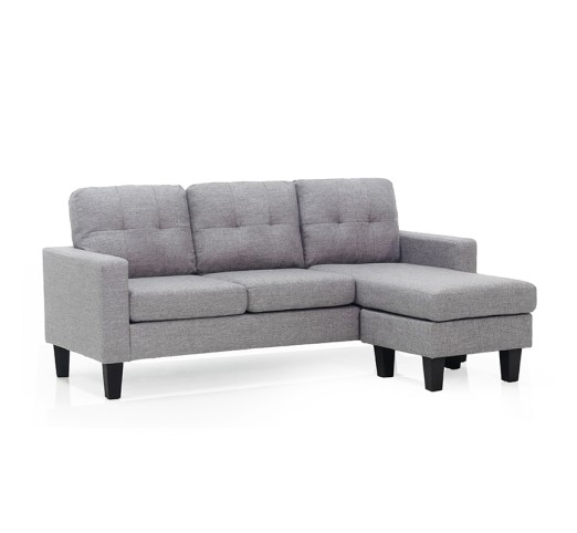 LIANA-S ΚΑΝΑΠΕΣ ΓΩΝΙΑ 185x126xH84cm / GREY ΥΦΑΣΜΑ
