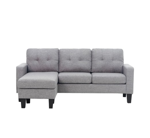 LIANA-S ΚΑΝΑΠΕΣ ΓΩΝΙΑ 185x126xH84cm / GREY ΥΦΑΣΜΑ