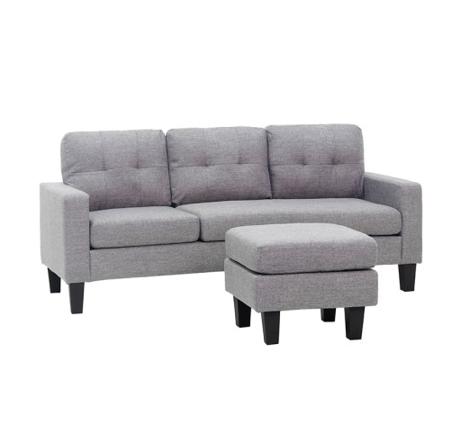 LIANA-S ΚΑΝΑΠΕΣ ΓΩΝΙΑ 185x126xH84cm / GREY ΥΦΑΣΜΑ