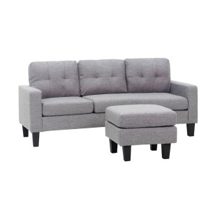 LIANA-S ΚΑΝΑΠΕΣ ΓΩΝΙΑ 185x126xH84cm / GREY ΥΦΑΣΜΑ
