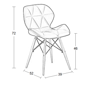 MARGO CHAIR 39x52xH72(46)cm / WOOD - BLACK LEATHER S4 2