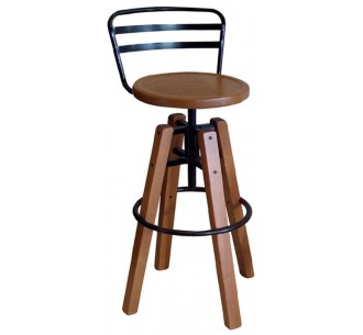 Barock wooden barstool with...