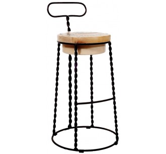 Afro metal bar stool 2