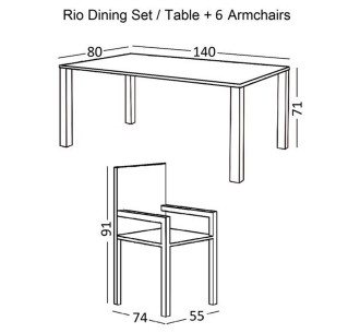 RIO Set (Table 140x80+6... 2