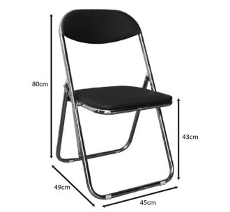 STAR Folding Chair Black Pu 2