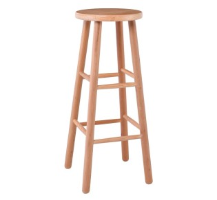 Beech Bar Stool H77cm Round / Polish Natural