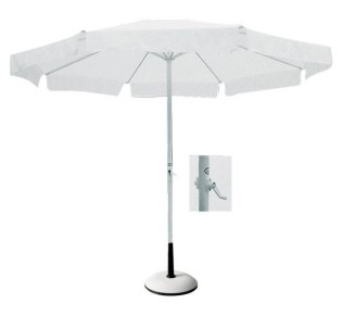 ΟΜΠΡΕΛΑ Αλουμινίου Σκελετός Άσπρο, Ύφασμα Άσπρο