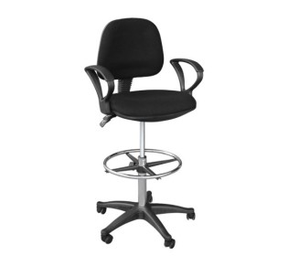 BF501 Reception-Cashier Bar Stool, Black (w/arms)