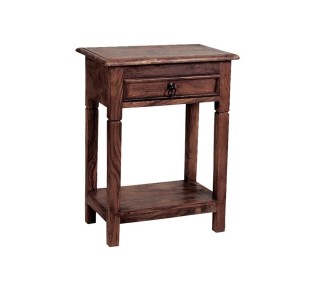 DORP Bedside 40x30xH60cm 1-Drawer / Sheesham - Walnut