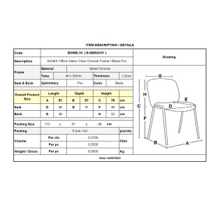 SIGMA Chair Chrome Frame/Black Pvc