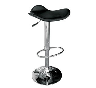 SADDLE Bar Stool Black Pvc/Chromed Base