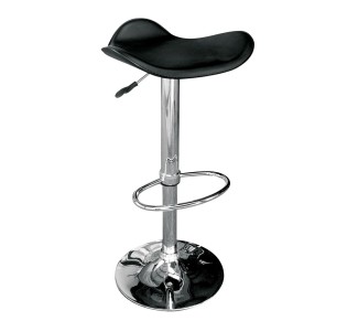 SADDLE Bar Stool Black Pvc/Chromed Base 2