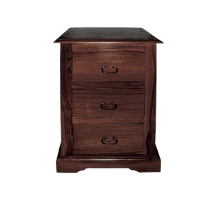 MANDORE Κομοδίνο με 3 Συρτάρια 45x35x70cm / Ξύλο Sheesham Καρυδί