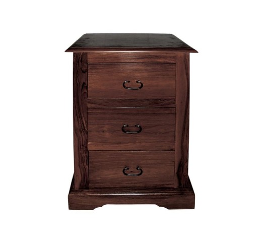 MANDORE Κομοδίνο με 3 Συρτάρια 45x35x70cm / Ξύλο Sheesham Καρυδί
