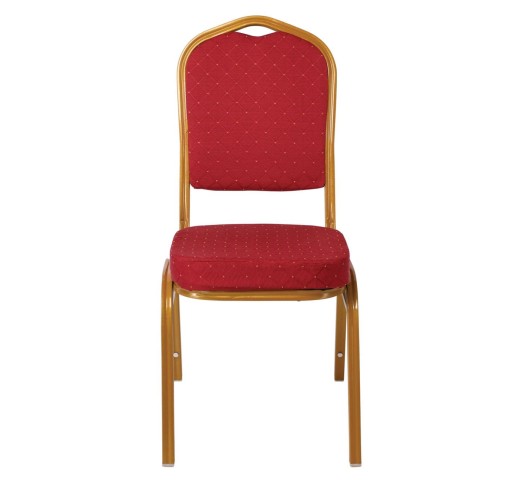 HILTON Banquet chair/Gold Metal Frame/Red Fabric