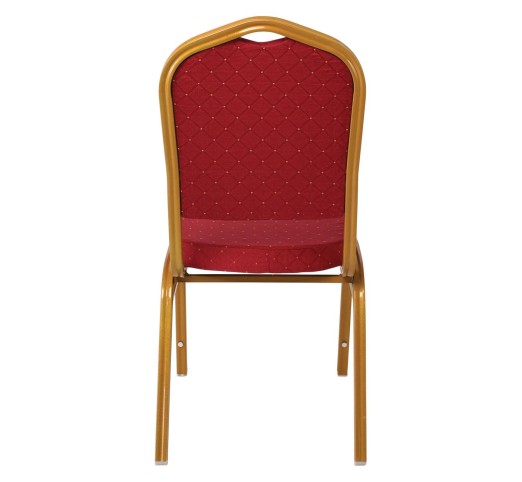 HILTON Banquet chair/Gold Metal Frame/Red Fabric