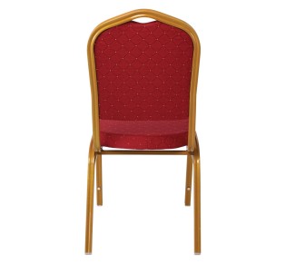 HILTON Καρέκλα Μέταλλο Βαφή Gold, Ύφασμα Κόκκινο