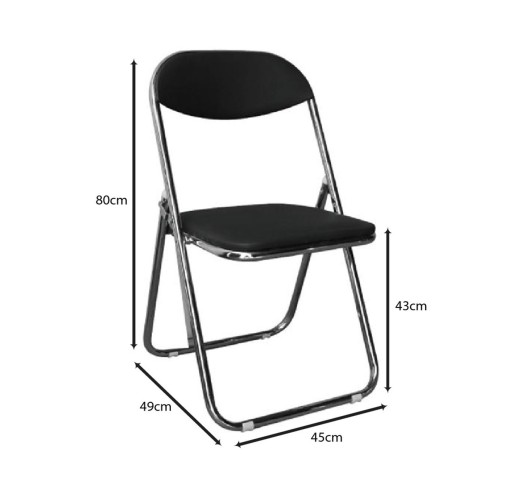 STAR Folding Chair Black Pu