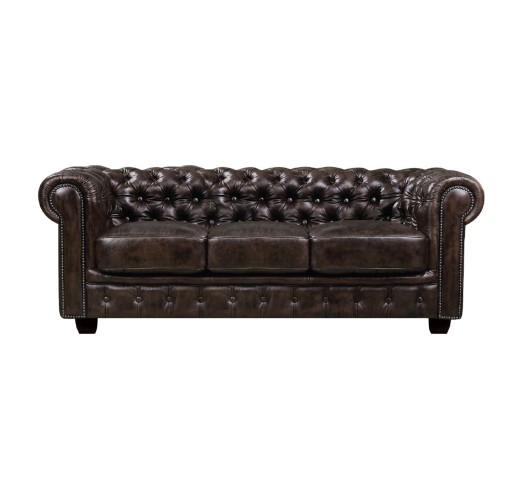 CHESTERFIELD-689 3-S Leather Brown