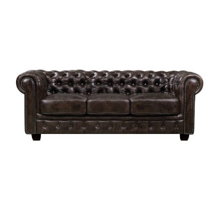 CHESTERFIELD-689 3-S Leather Brown