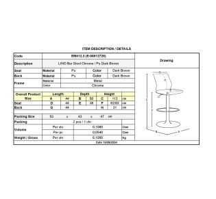 LINO Bar Stool Pu Dark Brown