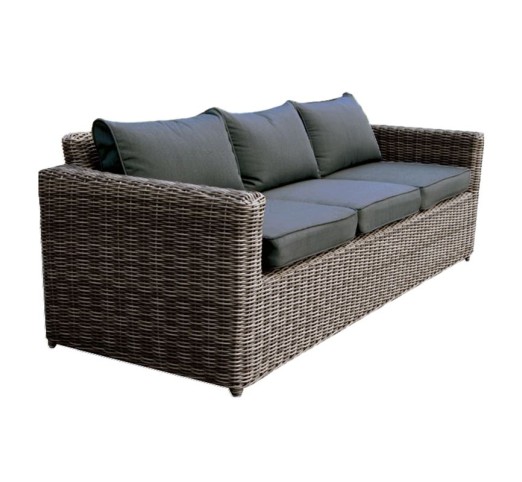 ARIZONA 3-Seat Grey/Brown Wicker (Cushions Anthracite)