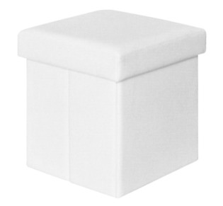 ORION Storage Ottoman Pu White