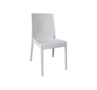 DAFNE Καρέκλα Κήπου - Βεράντας Στοιβαζόμενη, PP Rattan Look, UV Protection, Άσπρο