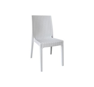 DAFNE Καρέκλα Κήπου - Βεράντας Στοιβαζόμενη, PP Rattan Look, UV Protection, Άσπρο 2