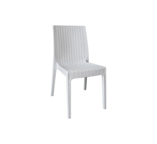 DAFNE Καρέκλα Κήπου - Βεράντας Στοιβαζόμενη, PP Rattan Look, UV Protection, Άσπρο
