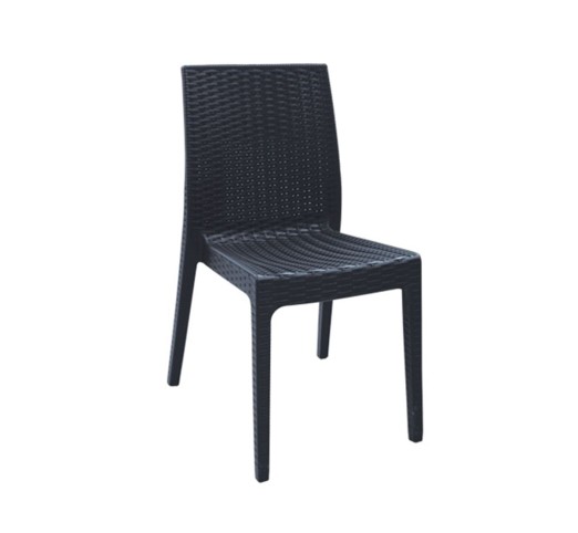 DAFNE Stackable Chair PP-UV Anthracite (Rattan Look)
