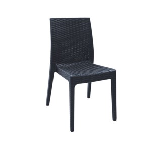 DAFNE Stackable Chair PP-UV Anthracite (Rattan Look)