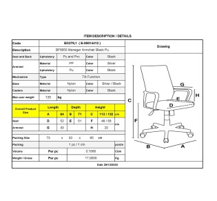 BF6950 Manager Armchair Black Pu