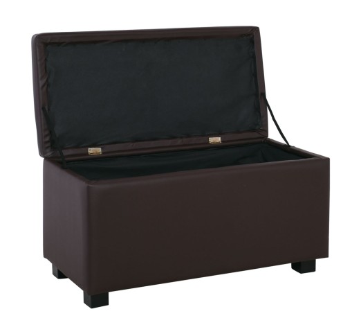 DENISE Storage Ottoman Pu Dark Brown 88x43x45cm