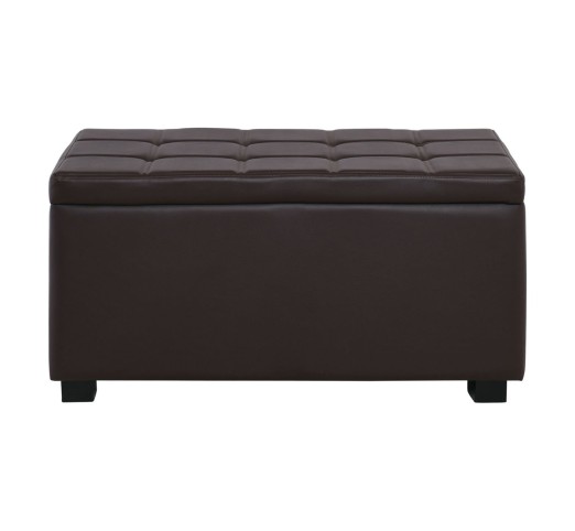 DENISE Storage Ottoman Pu Dark Brown 88x43x45cm