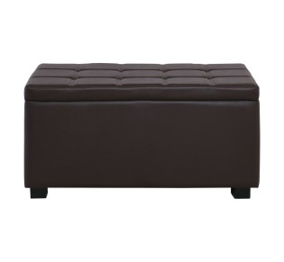 DENISE Storage Ottoman Pu Dark Brown 88x43x45cm