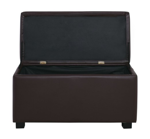 DENISE Storage Ottoman Pu Dark Brown 88x43x45cm