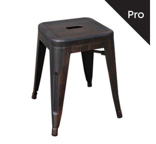 RELIX Σκαμπό Στοιβαζόμενο, Μέταλλο Βαφή Antique Black