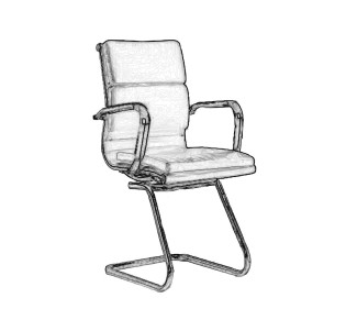 BF4800V Office Visitor Armchair White Pu
