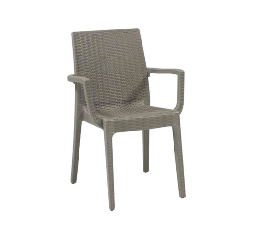 DAFNE Stackable Armchair PP-UV Tortora Beige (Rattan Look)