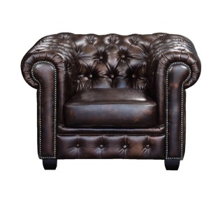 CHESTERFIELD-689 Lounge Armchair Leather Brown