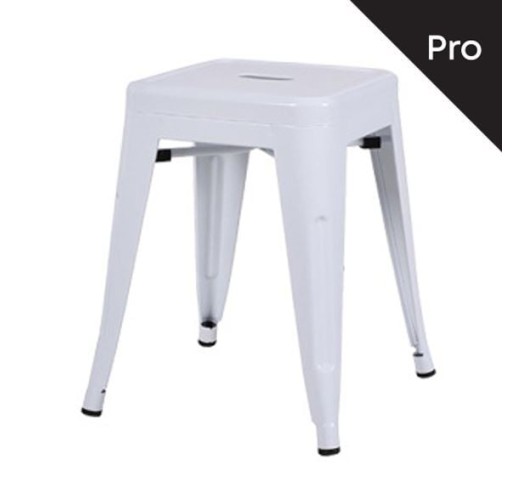 RELIX Low Stool Steel White