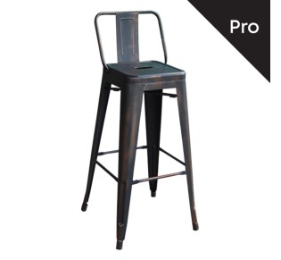 RELIX Bar Stool w/Back Steel Antique Black 2
