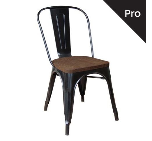 RELIX Wood Dark Oak Καρέκλα Μέταλλο Βαφή Μαύρο