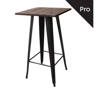 RELIX Wood Τραπέζι Bar-Pro 60x60cm / Μέταλλο Βαφή Antique Black - Απόχρωση Ξύλου Dark Oak 2