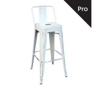 RELIX Bar Stool w/Back Steel Antique White