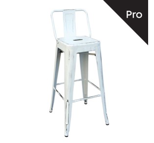 RELIX Bar Stool w/Back Steel Antique White